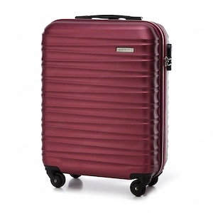 Premium Koffer Reisekoffer Bordkoffer mit Rippen ABS-Kunststoff 34l dunkelrot Bild 3