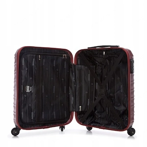 Premium Koffer Reisekoffer Bordkoffer mit Rippen ABS-Kunststoff 34l dunkelrot Bild 7