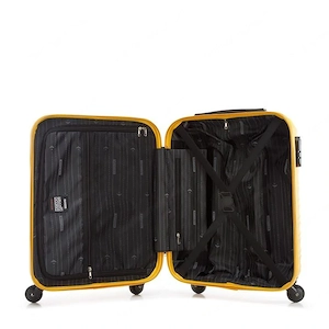 Premium Koffer Reisekoffer Bordkoffer mit Rippen ABS-Kunststoff 34l Gelb Bild 7