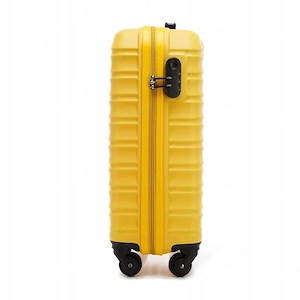 Premium Koffer Reisekoffer Bordkoffer mit Rippen ABS-Kunststoff 34l Gelb Bild 5