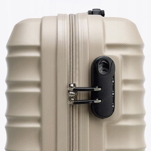 Premium Koffer Reisekoffer Bordkoffer mit Rippen ABS-Kunststoff 34l Beige Bild 7