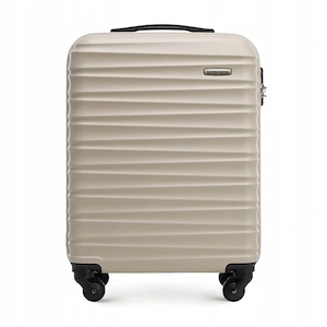 Premium Koffer Reisekoffer Bordkoffer mit Rippen ABS-Kunststoff 34l Beige Bild 4