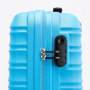 Premium Koffer Reisekoffer Bordkoffer mit Rippen ABS-Kunststoff 34l Blau Bild 6