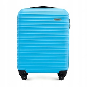 Premium Koffer Reisekoffer Bordkoffer mit Rippen ABS-Kunststoff 34l Blau Bild 5