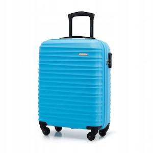 Premium Koffer Reisekoffer Bordkoffer mit Rippen ABS-Kunststoff 34l Blau