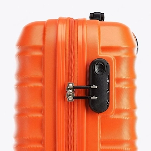 Premium Koffer Reisekoffer Bordkoffer mit Rippen ABS-Kunststoff 34l Orange Bild 4