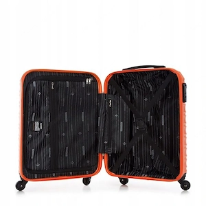 Premium Koffer Reisekoffer Bordkoffer mit Rippen ABS-Kunststoff 34l Orange Bild 8