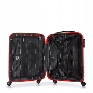 Premium Koffer Reisekoffer Bordkoffer mit Rippen ABS-Kunststoff 34l rot Bild 8