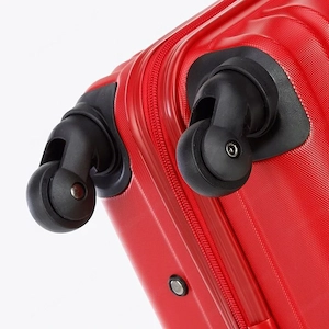Premium Koffer Reisekoffer Bordkoffer mit Rippen ABS-Kunststoff 34l rot Bild 7
