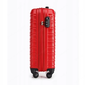 Premium Koffer Reisekoffer Bordkoffer mit Rippen ABS-Kunststoff 34l rot Bild 5