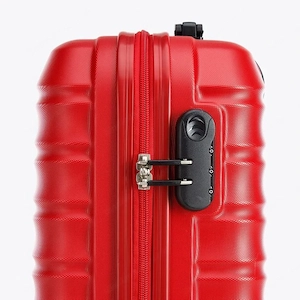 Premium Koffer Reisekoffer Bordkoffer mit Rippen ABS-Kunststoff 34l rot Bild 6
