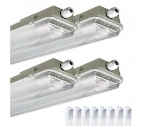4x LED Panel Leuchtstofflampe Feuchtraumlampe LED Lampe 120cm + 8x LED Leuchtstoffr hren im Set