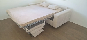 Couch Schlafsofa creme, B H T: 2  Bild 4