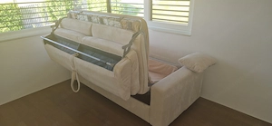 Couch Schlafsofa creme, B H T: 2  Bild 3