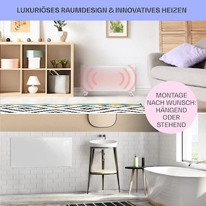 Klarstein Elektroheizung, Konvektorheizung mit Bodenrollen, mobile Elektroheizung, energiesparende, Bild 7