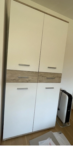 Vorzimmer- Büromöbel-Set im modernen Weiß-Eiche-Dekor