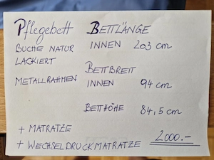 Pflegebett mit Wechseldruckmatratze Bild 3