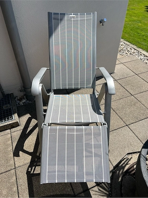 Acamp Sitzgarnitur 6 Klapp Liegestühle 1 Klapptisch 105 cm Durchmesser Bild 3