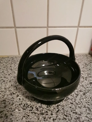 Korb schwarz glänzend robust DM 12 cm H= 14 cm Bild 2