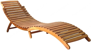  Sonnenliege Akazienholz mit Auflage schwarz (4 Stück) Bild 2