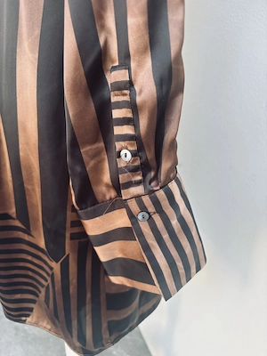 Braun schwazes Damen langarm Kleid von MNG Bild 3