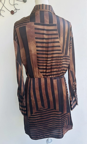 Braun schwazes Damen langarm Kleid von MNG Bild 2