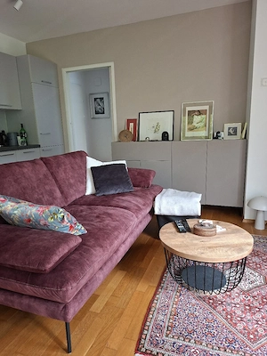 DIETER KNOLL 2,5 Sitzer Couch neuwertig, dunkelrot Bild 3
