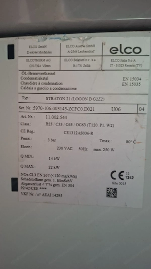 Elco Straton 14 bis 21 kw kw Ölbrenner zu verkaufen Bild 5