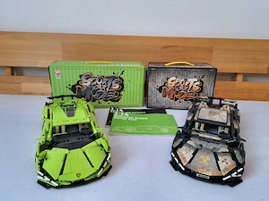 2er Set Klemmbausteine Sportwagen 1:14 Technik Autos inkl. Anleitung & Originalverpackung Bild 3