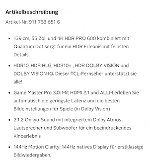 TCL 55T8BX1 QLED-Fernseher 55Zoll 139 cm Bild 2
