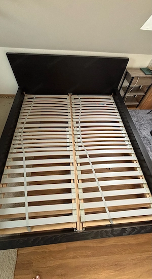 Doppelbett schwarz mit Kopfteil Bild 3