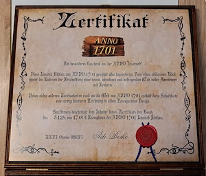 Anno 1701 Limited Edition Holzbox PC-Spiel Sammlerstück mit Zertifikat & Artbook Bild 3