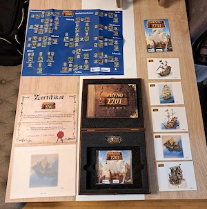 Anno 1701 Limited Edition Holzbox PC-Spiel Sammlerstück mit Zertifikat & Artbook Bild 2