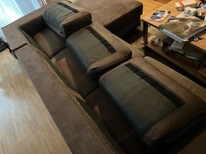 Braune L-Couch Bild 5