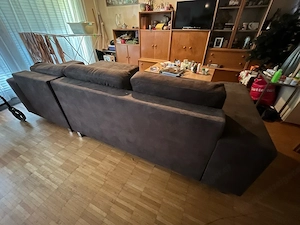 Braune L-Couch Bild 4