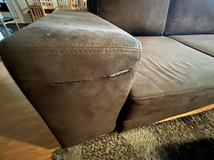 Braune L-Couch Bild 6