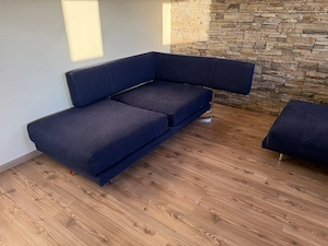Couch blauer Stoff guter Zustand  Bild 4