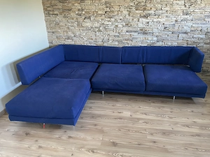 Couch blauer Stoff guter Zustand  Bild 2