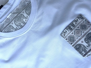 Weißes Herren Bauwoll Shirt mit Brusstasche Bild 2