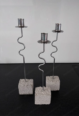 3 Leuchter mit Betonsockel Bild 2