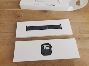 Apple Watch Series 10 (Cellular, GPS) 42mm Aluminium diamantschwarz mit Sport Loop Tinte