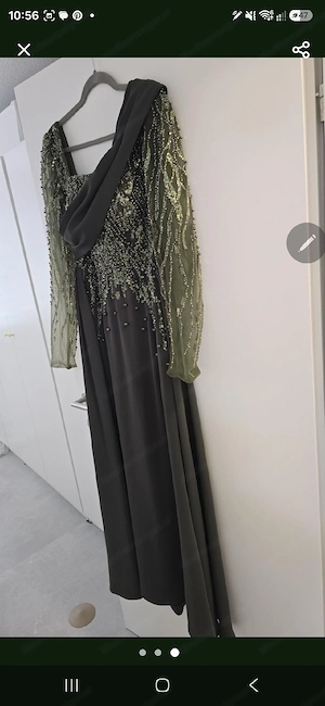 Abendkleid in Olivgrün   Größe 38 Bild 2