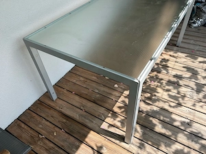 Tischgarnitur Alu Glastisch mit 4 Stühle für Terrasse Garten Outdoor Bild 2