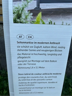 Seitenmarkise 1,6x 3,1m Bild 2