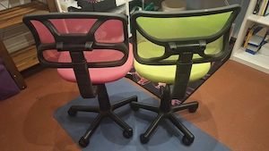 2x Kinder Bürostuhl Büro Sitz, Pink und Grün-Gelb, zwei Kinder Bürostühle, Höhenverstellbar