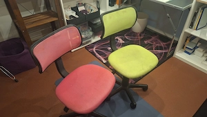 2x Kinder Bürostuhl Büro Sitz, Pink und Grün-Gelb, zwei Kinder Bürostühle, Höhenverstellbar Bild 3