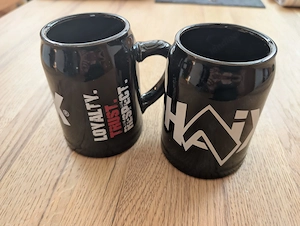 2x HAIX Bierkrug   Steinkrug   INTERSCHUTZ 2020   Sammlerstück
