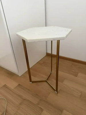ZWEI Beistelltische Marmor weiss