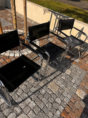 Freischwinger Stühle 4 Stück - Echtleder Made in Italy Bild 4