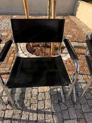 Freischwinger Stühle 4 Stück - Echtleder Made in Italy Bild 2